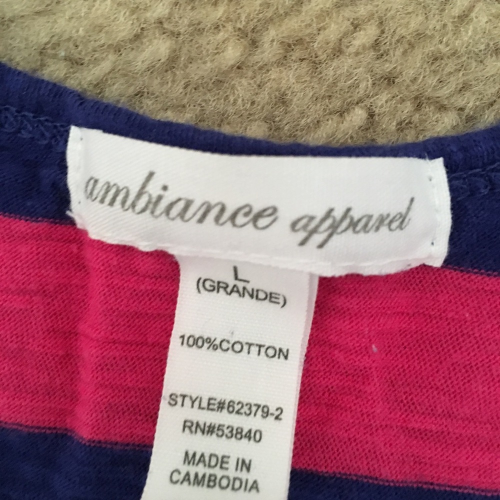 Ambiance Apparel Striped Racerback Tank Top - Picture 2 of 5